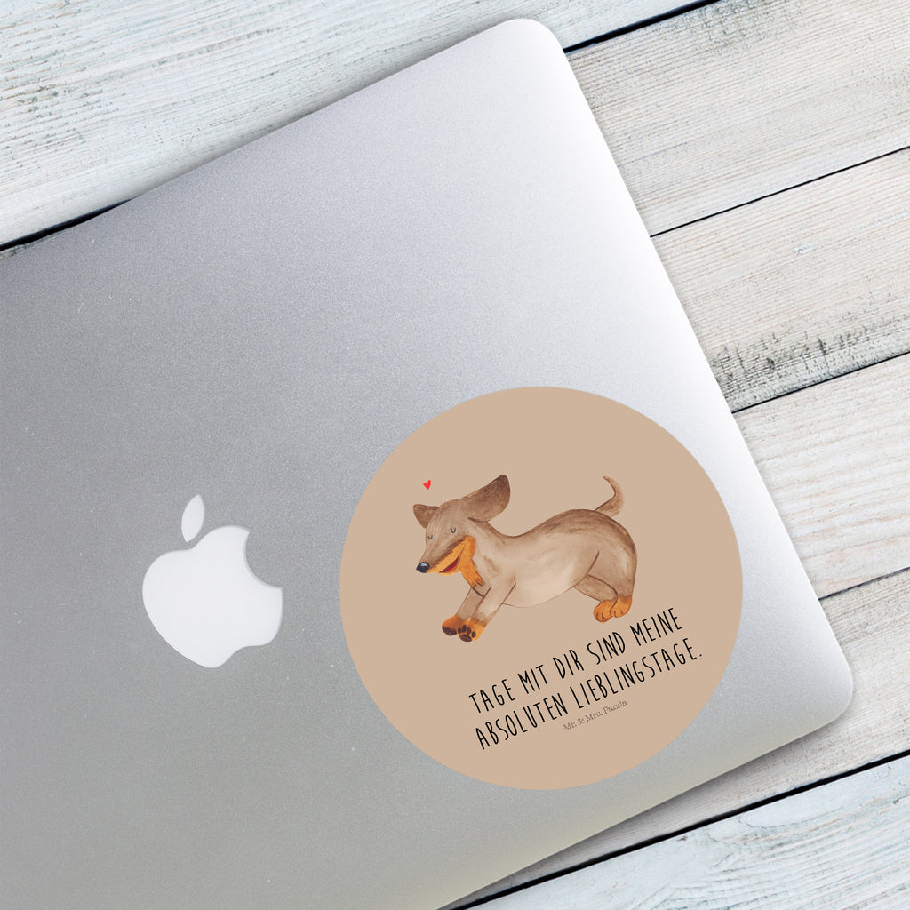 120mm Rund Aufkleber Hund Dackel fröhlich Sticker, Aufkleber, Etikett, Kinder, rund, Hund, Hundemotiv, Haustier, Hunderasse, Tierliebhaber, Hundebesitzer, Sprüche, Hunde, Dackel, Dachshund, happy dog