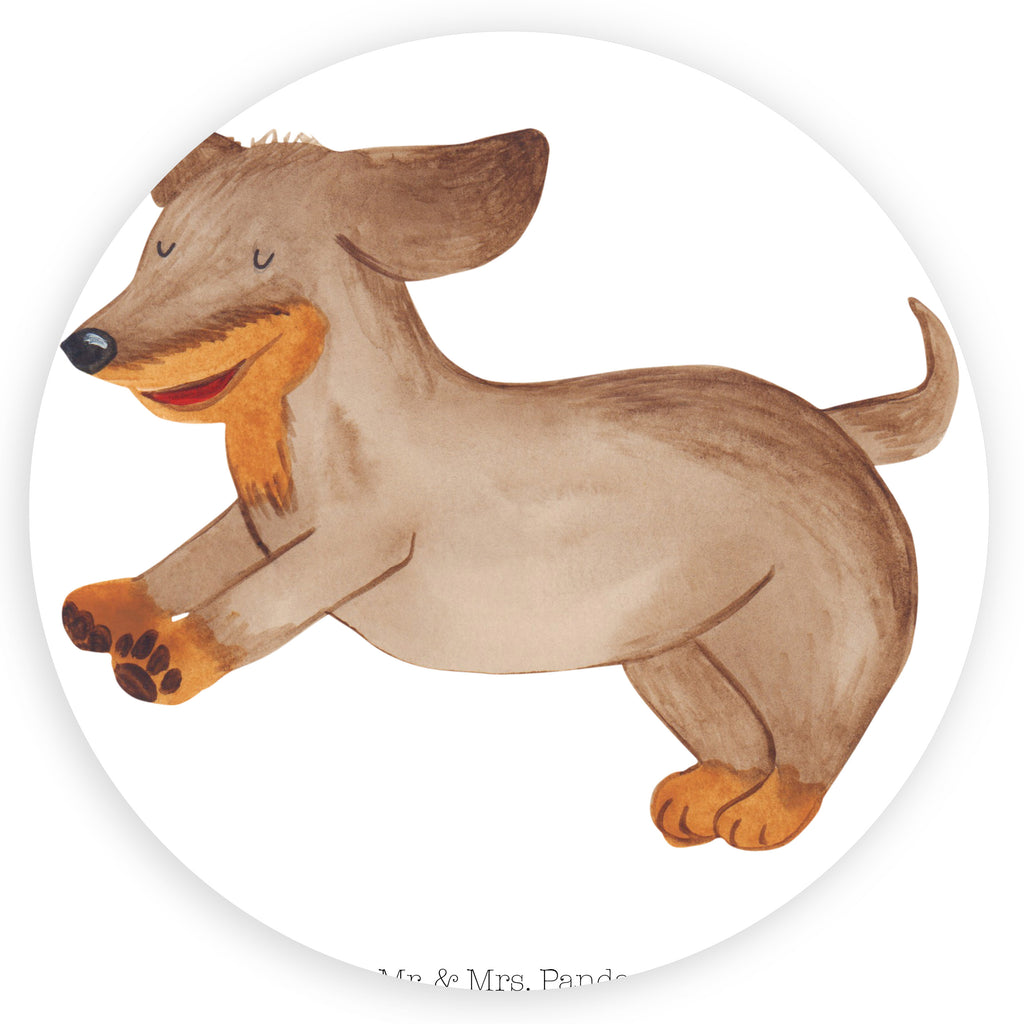 120mm Rund Aufkleber Hund Dackel fröhlich Sticker, Aufkleber, Etikett, Kinder, rund, Hund, Hundemotiv, Haustier, Hunderasse, Tierliebhaber, Hundebesitzer, Sprüche, Hunde, Dackel, Dachshund, happy dog