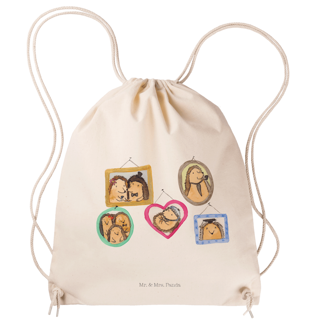Sportbeutel Igel Familie Turnbeutel, Beutel, Sporttasche, Tasche, Stoffbeutel, Familie, Vatertag, Muttertag, Bruder, Schwester, Mama, Papa, Oma, Opa, Liebe, Igel, Bilder, Zusammenhalt, Glück