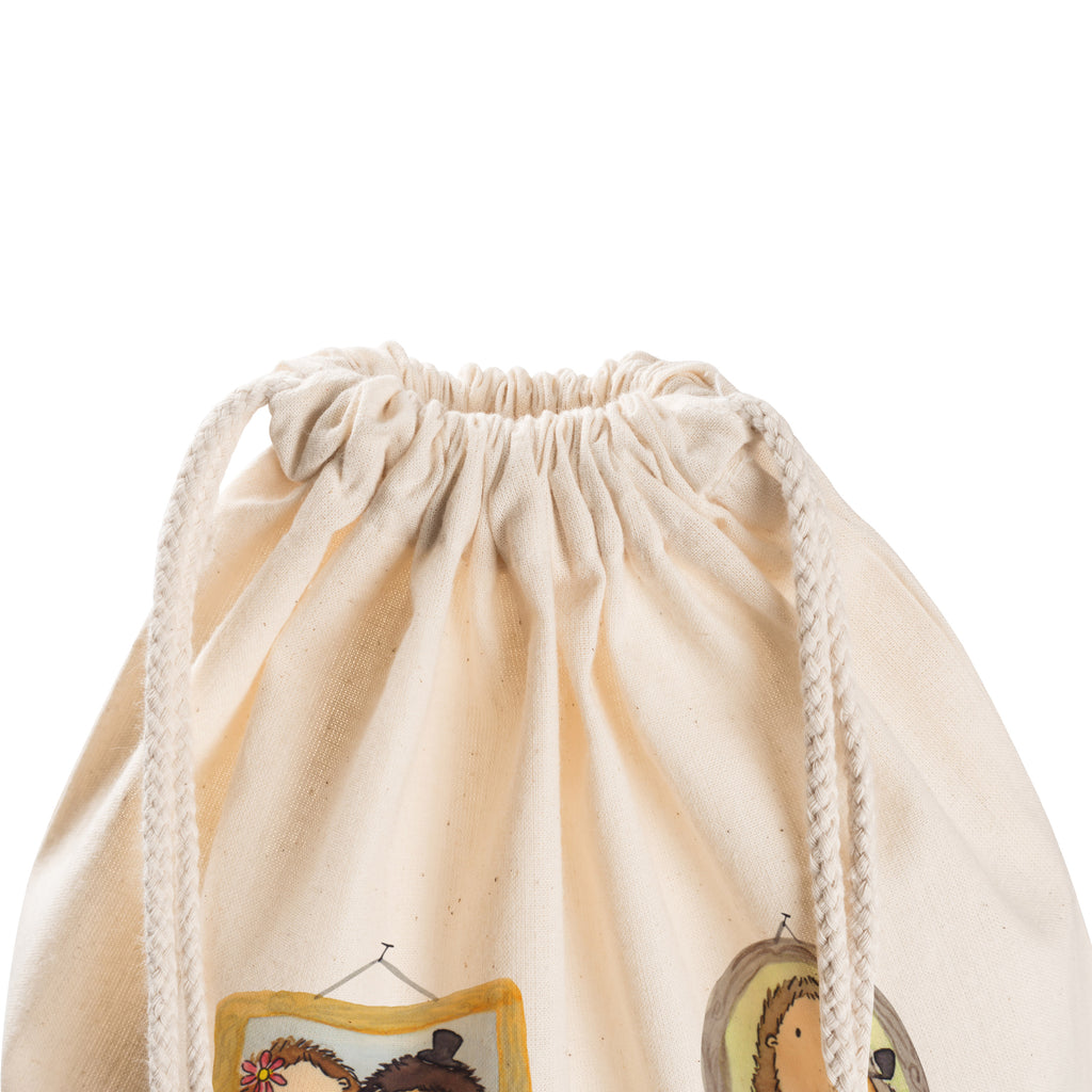 Sportbeutel Igel Familie Turnbeutel, Beutel, Sporttasche, Tasche, Stoffbeutel, Familie, Vatertag, Muttertag, Bruder, Schwester, Mama, Papa, Oma, Opa, Liebe, Igel, Bilder, Zusammenhalt, Glück