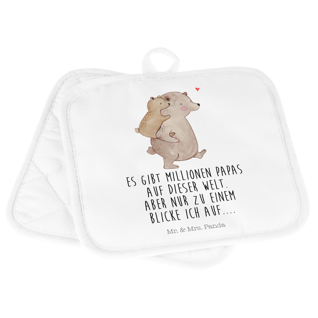 2er Set Topflappen  Papa Bär Topflappen, Topfuntersetzer, Ofenhandschuh, Topflappen Set, Topflappen lustig, Topflappen mit Spruch, Familie, Vatertag, Muttertag, Bruder, Schwester, Mama, Papa, Oma, Opa, Geschenk, Vater, Papi, Vati, Onkel, Geburtstag