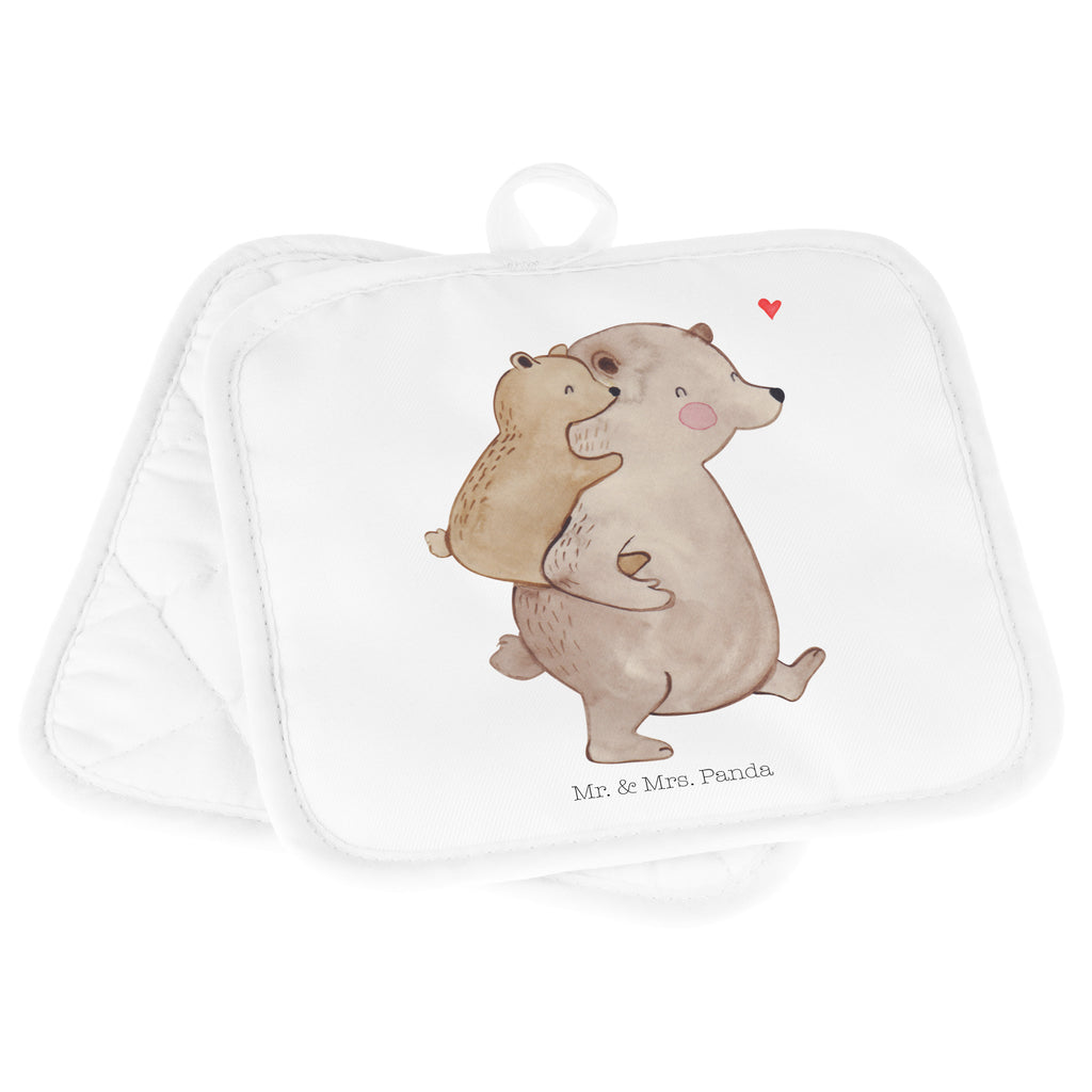 2er Set Topflappen  Papa Bär Topflappen, Topfuntersetzer, Ofenhandschuh, Topflappen Set, Topflappen lustig, Topflappen mit Spruch, Familie, Vatertag, Muttertag, Bruder, Schwester, Mama, Papa, Oma, Opa, Geschenk, Vater, Papi, Vati, Onkel, Geburtstag