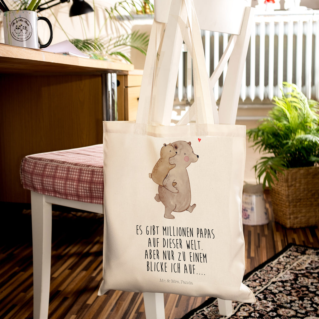 Tragetasche Papa Bär Beuteltasche, Beutel, Einkaufstasche, Jutebeutel, Stoffbeutel, Familie, Vatertag, Muttertag, Bruder, Schwester, Mama, Papa, Oma, Opa, Geschenk, Vater, Papi, Vati, Onkel, Geburtstag
