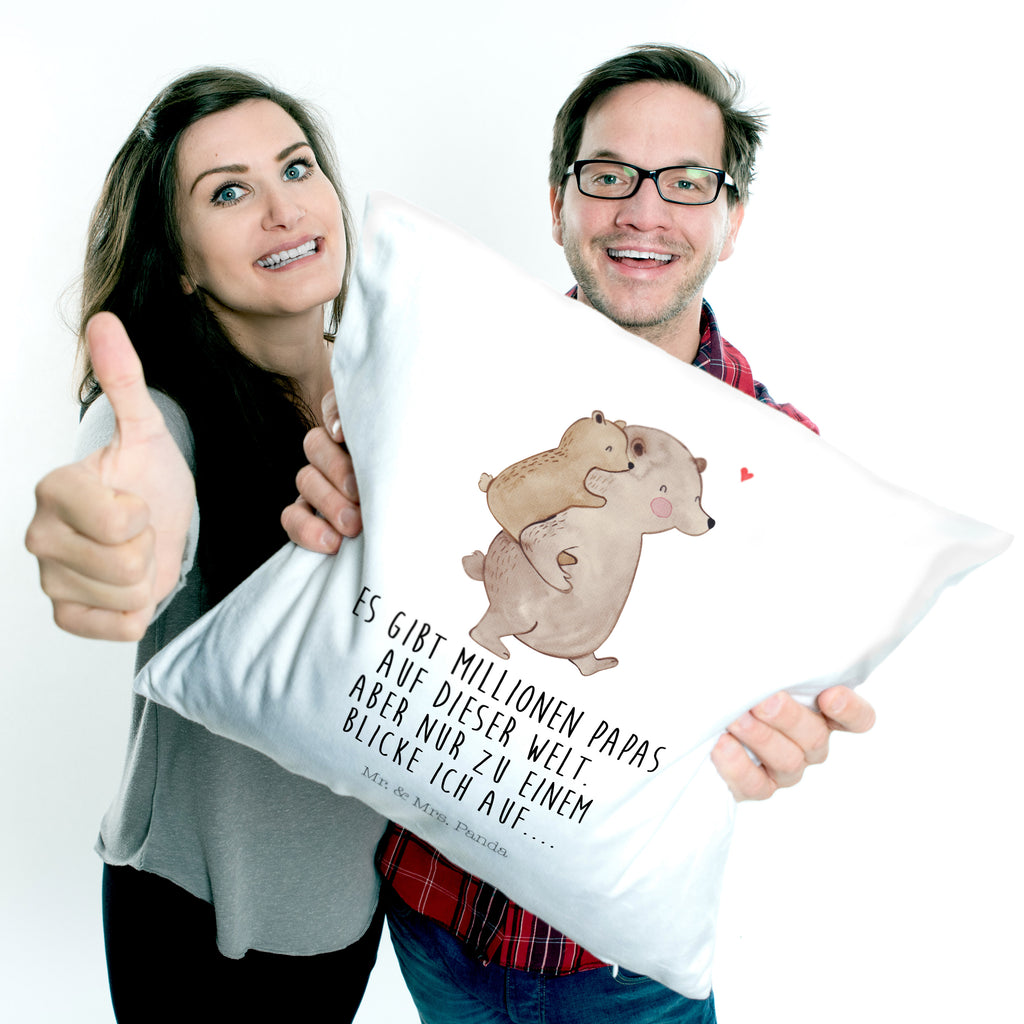 40x40 Kissen Papa Bär Kissenhülle, Kopfkissen, Sofakissen, Dekokissen, Motivkissen, Familie, Vatertag, Muttertag, Bruder, Schwester, Mama, Papa, Oma, Opa, Geschenk, Vater, Papi, Vati, Onkel, Geburtstag