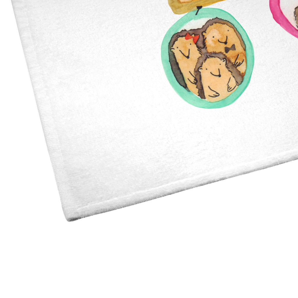 Gäste Handtuch Igel Familie Gästetuch, Reisehandtuch, Sport Handtuch, Frottier, Kinder Handtuch, Familie, Vatertag, Muttertag, Bruder, Schwester, Mama, Papa, Oma, Opa, Liebe, Igel, Bilder, Zusammenhalt, Glück