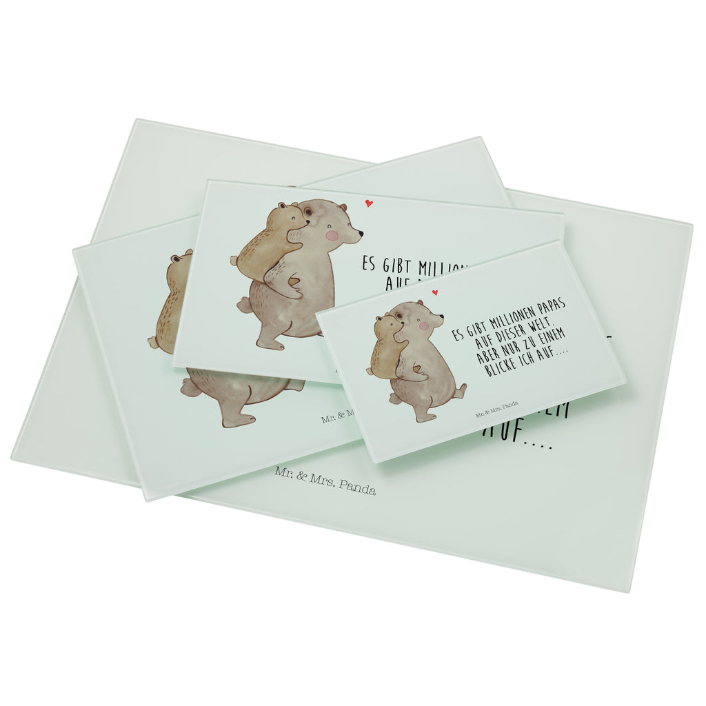 Medium Glas Schneidbrett Papa Bär Glasschneidebrett, Schneidebrett, Familie, Vatertag, Muttertag, Bruder, Schwester, Mama, Papa, Oma, Opa, Geschenk, Vater, Papi, Vati, Onkel, Geburtstag