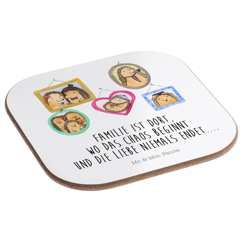 Quadratische Untersetzer Igel Familie Bierdeckel, Glasuntersetzer, Untersetzer Gläser, Getränkeuntersetzer, Familie, Vatertag, Muttertag, Bruder, Schwester, Mama, Papa, Oma, Opa, Liebe, Igel, Bilder, Zusammenhalt, Glück