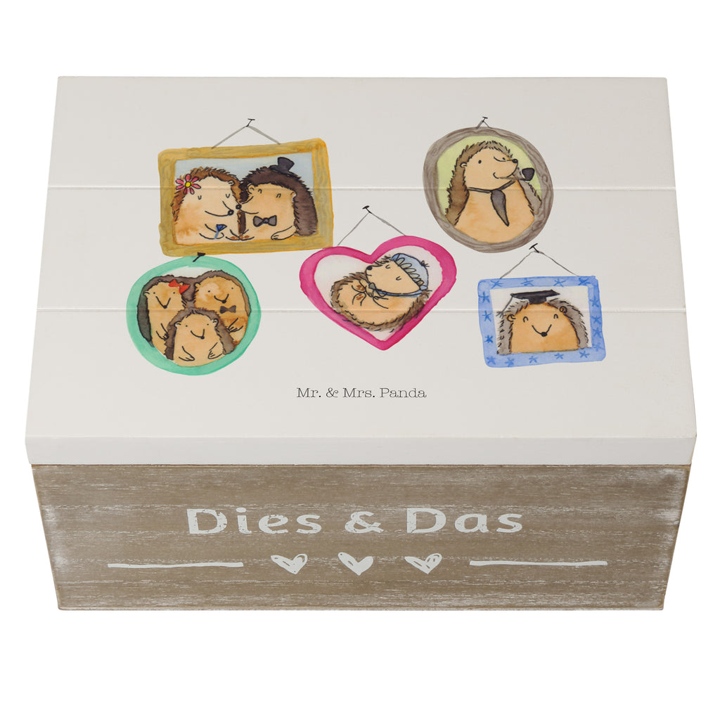 Holzkiste Igel Familie Holzkiste, Kiste, Schatzkiste, Truhe, Schatulle, XXL, Erinnerungsbox, Erinnerungskiste, Dekokiste, Aufbewahrungsbox, Familie, Vatertag, Muttertag, Bruder, Schwester, Mama, Papa, Oma, Opa, Liebe, Igel, Bilder, Zusammenhalt, Glück