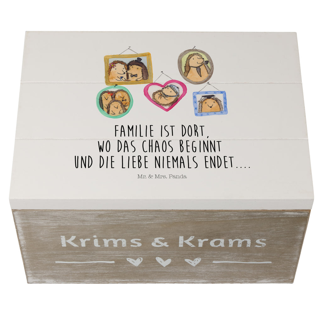 Holzkiste Igel Familie Holzkiste, Kiste, Schatzkiste, Truhe, Schatulle, XXL, Erinnerungsbox, Erinnerungskiste, Dekokiste, Aufbewahrungsbox, Familie, Vatertag, Muttertag, Bruder, Schwester, Mama, Papa, Oma, Opa, Liebe, Igel, Bilder, Zusammenhalt, Glück