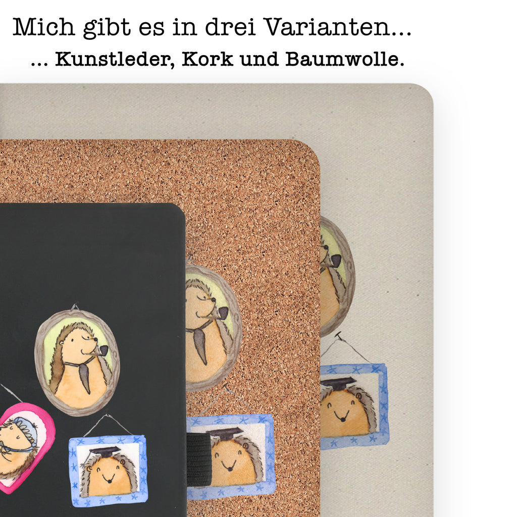 DIN A6 Baumwoll Notizbuch Igel Familie Notizen, Eintragebuch, Tagebuch, Notizblock, Adressbuch, Journal, Kladde, Skizzenbuch, Notizheft, Schreibbuch, Schreibheft, Familie, Vatertag, Muttertag, Bruder, Schwester, Mama, Papa, Oma, Opa, Liebe, Igel, Bilder, Zusammenhalt, Glück