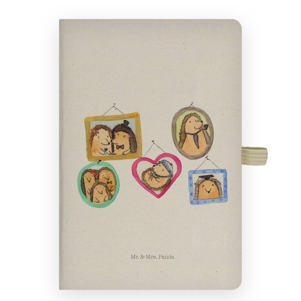 DIN A6 Baumwoll Notizbuch Igel Familie Notizen, Eintragebuch, Tagebuch, Notizblock, Adressbuch, Journal, Kladde, Skizzenbuch, Notizheft, Schreibbuch, Schreibheft, Familie, Vatertag, Muttertag, Bruder, Schwester, Mama, Papa, Oma, Opa, Liebe, Igel, Bilder, Zusammenhalt, Glück