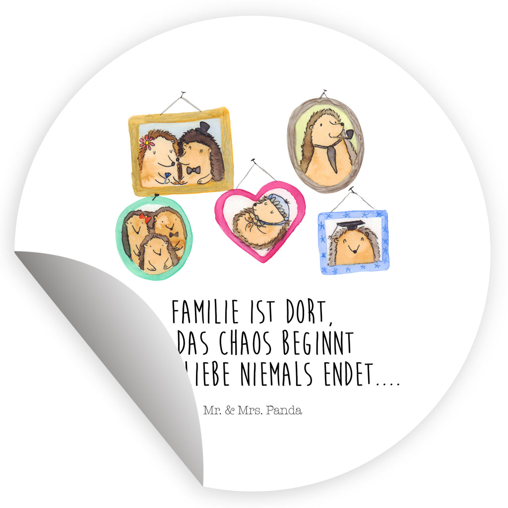 80mm Rund Aufkleber Igel Familie Sticker, Aufkleber, Etikett, Familie, Vatertag, Muttertag, Bruder, Schwester, Mama, Papa, Oma, Opa, Liebe, Igel, Bilder, Zusammenhalt, Glück