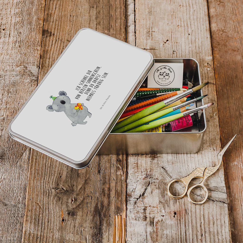 Metalldose rechteckig Koala Geschenk Blechdose, Metalldose, Blechbox, Container, Keksdose, Vorratsdose, Vorratsbox, Döschen, Versperbox, Vesperdose, Aufbewahrungsdose, Aufbewahrungsbox, Aluminiumdose, Dose, Koala, Koalabär, Geschenk, Geburtstag, Party