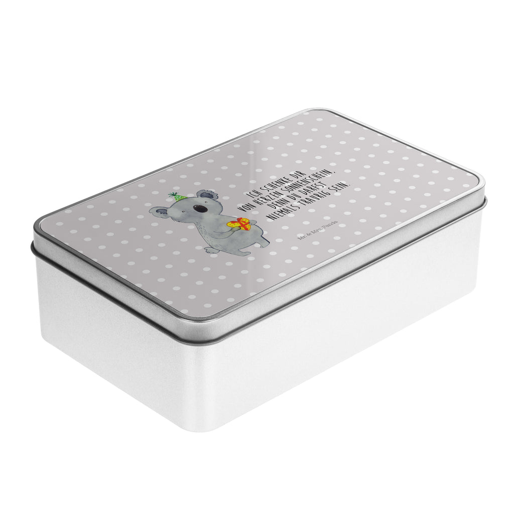 Metalldose rechteckig Koala Geschenk Blechdose, Metalldose, Blechbox, Container, Keksdose, Vorratsdose, Vorratsbox, Döschen, Versperbox, Vesperdose, Aufbewahrungsdose, Aufbewahrungsbox, Aluminiumdose, Dose, Koala, Koalabär, Geschenk, Geburtstag, Party
