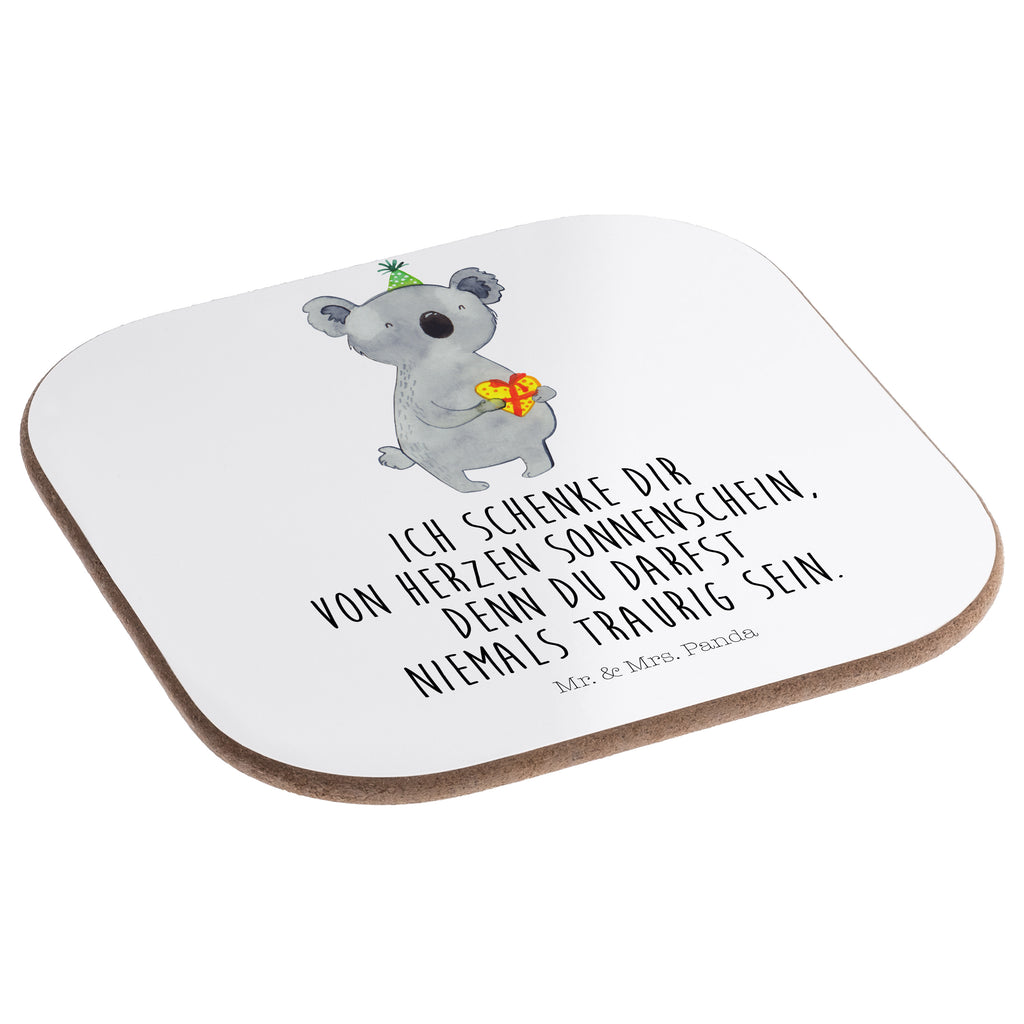 Quadratische Untersetzer Koala Geschenk Bierdeckel, Glasuntersetzer, Untersetzer Gläser, Getränkeuntersetzer, Koala, Koalabär, Geschenk, Geburtstag, Party