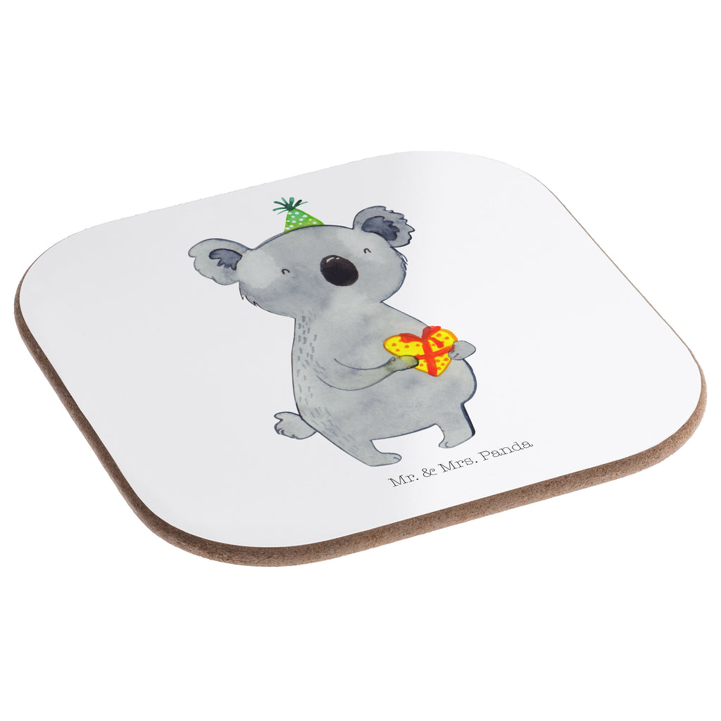 Quadratische Untersetzer Koala Geschenk Bierdeckel, Glasuntersetzer, Untersetzer Gläser, Getränkeuntersetzer, Koala, Koalabär, Geschenk, Geburtstag, Party