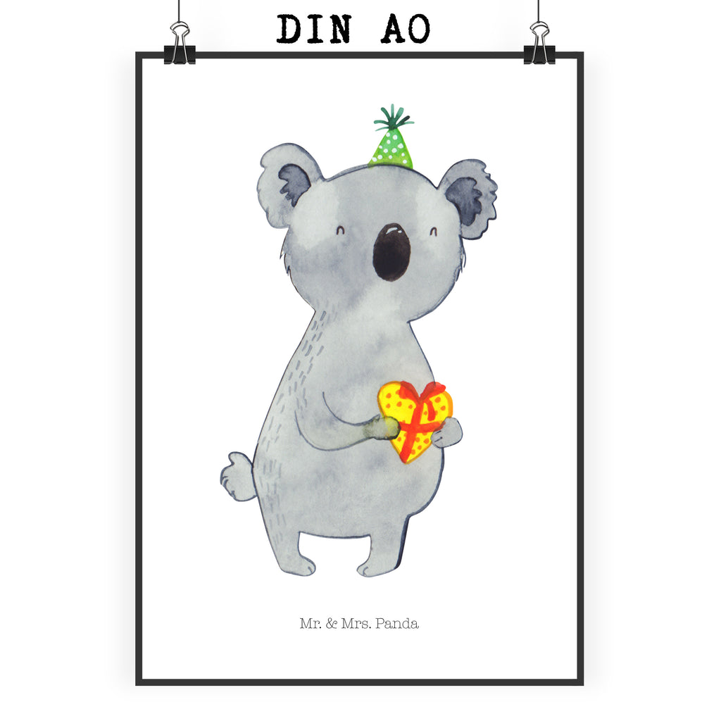 Poster Koala Geschenk Poster, Wandposter, Bild, Wanddeko, Küchenposter, Kinderposter, Wanddeko Bild, Raumdekoration, Wanddekoration, Handgemaltes Poster, Mr. & Mrs. Panda Poster, Designposter, Kunstdruck, Posterdruck, Koala, Koalabär, Geschenk, Geburtstag, Party