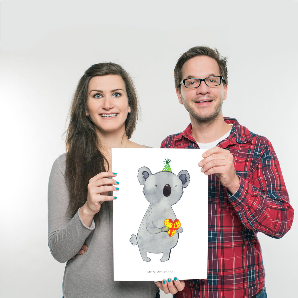 Poster Koala Geschenk Poster, Wandposter, Bild, Wanddeko, Küchenposter, Kinderposter, Wanddeko Bild, Raumdekoration, Wanddekoration, Handgemaltes Poster, Mr. & Mrs. Panda Poster, Designposter, Kunstdruck, Posterdruck, Koala, Koalabär, Geschenk, Geburtstag, Party
