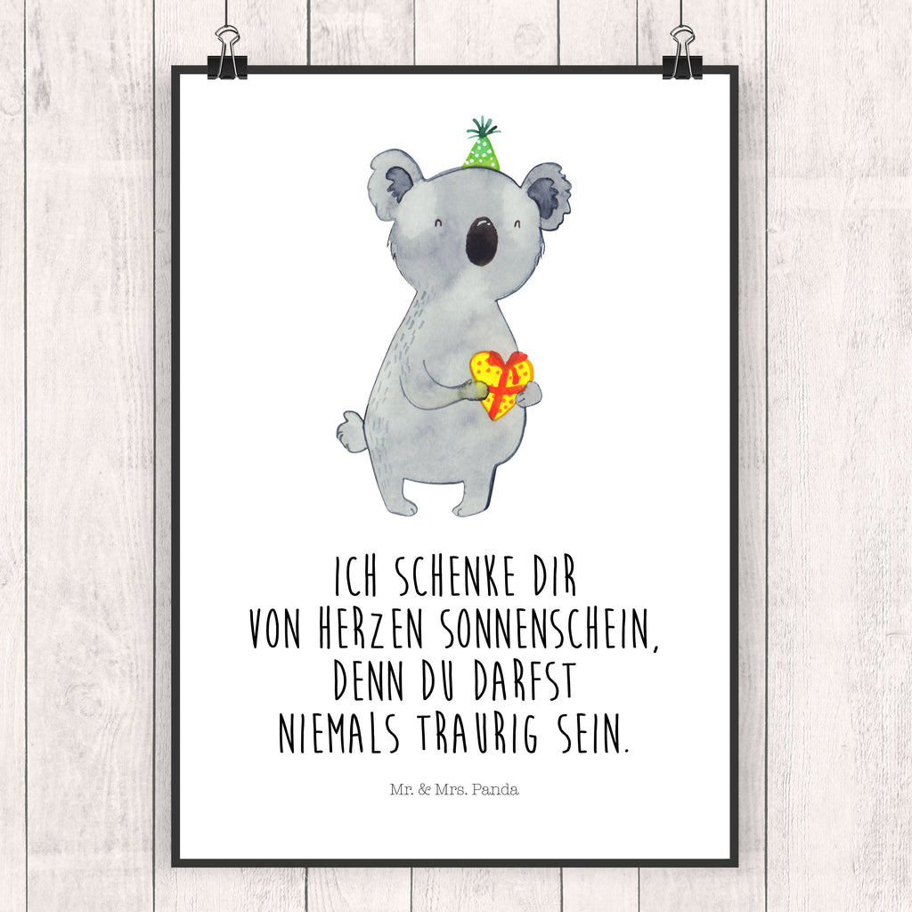 Poster Koala Geschenk Poster, Wandposter, Bild, Wanddeko, Küchenposter, Kinderposter, Wanddeko Bild, Raumdekoration, Wanddekoration, Handgemaltes Poster, Mr. & Mrs. Panda Poster, Designposter, Kunstdruck, Posterdruck, Koala, Koalabär, Geschenk, Geburtstag, Party