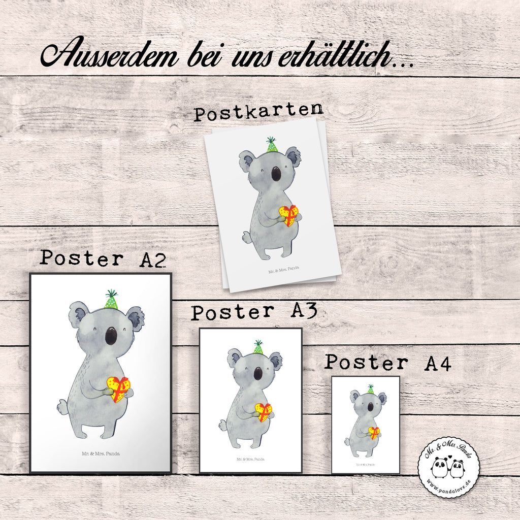 Poster Koala Geschenk Poster, Wandposter, Bild, Wanddeko, Küchenposter, Kinderposter, Wanddeko Bild, Raumdekoration, Wanddekoration, Handgemaltes Poster, Mr. & Mrs. Panda Poster, Designposter, Kunstdruck, Posterdruck, Koala, Koalabär, Geschenk, Geburtstag, Party