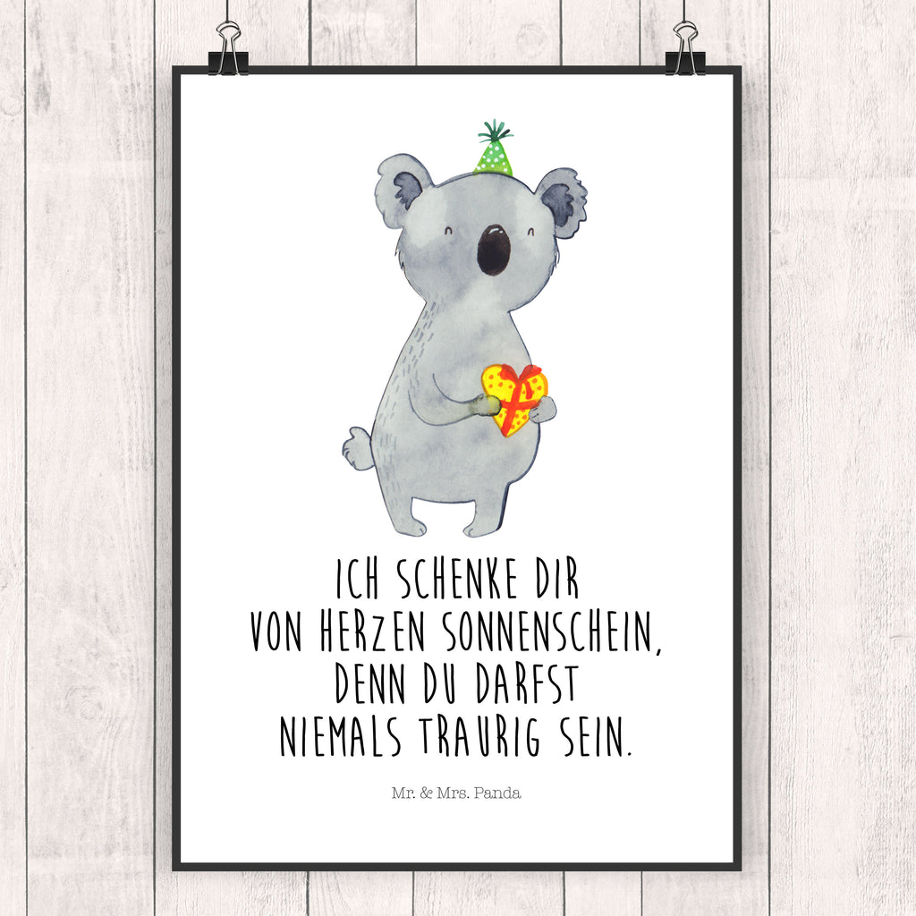 Poster Koala Geschenk Poster, Wandposter, Bild, Wanddeko, Küchenposter, Kinderposter, Wanddeko Bild, Raumdekoration, Wanddekoration, Handgemaltes Poster, Mr. & Mrs. Panda Poster, Designposter, Kunstdruck, Posterdruck, Koala, Koalabär, Geschenk, Geburtstag, Party