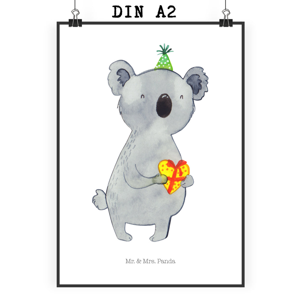 Poster Koala Geschenk Poster, Wandposter, Bild, Wanddeko, Küchenposter, Kinderposter, Wanddeko Bild, Raumdekoration, Wanddekoration, Handgemaltes Poster, Mr. & Mrs. Panda Poster, Designposter, Kunstdruck, Posterdruck, Koala, Koalabär, Geschenk, Geburtstag, Party