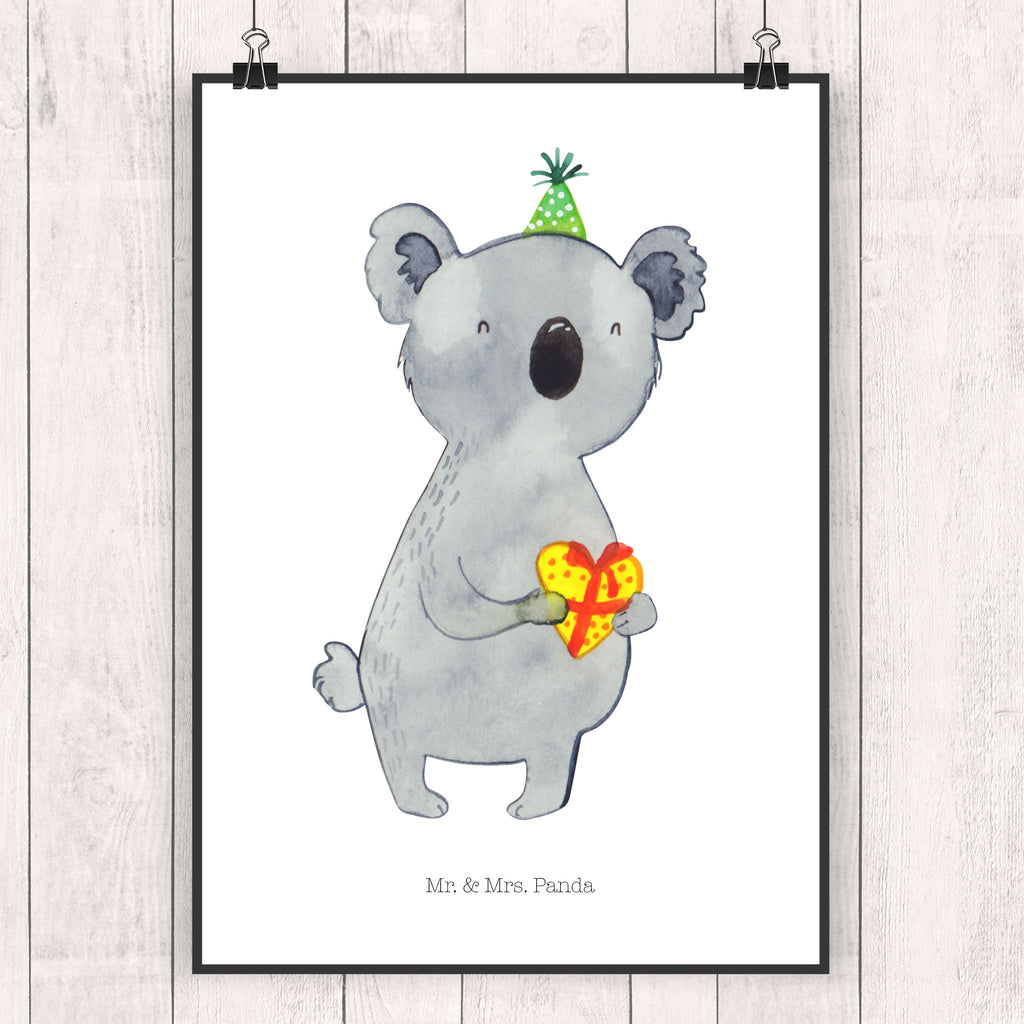 Poster Koala Geschenk Poster, Wandposter, Bild, Wanddeko, Küchenposter, Kinderposter, Wanddeko Bild, Raumdekoration, Wanddekoration, Handgemaltes Poster, Mr. & Mrs. Panda Poster, Designposter, Kunstdruck, Posterdruck, Koala, Koalabär, Geschenk, Geburtstag, Party