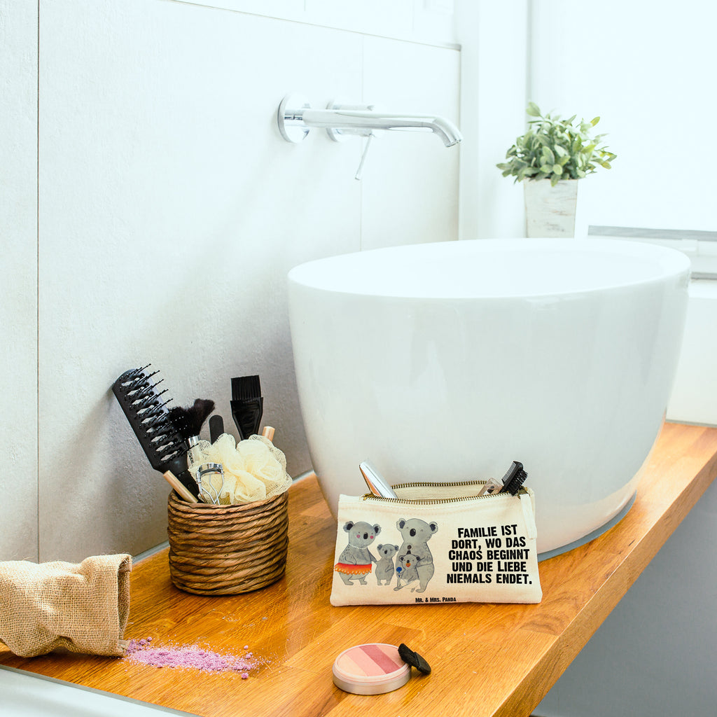 Schminktasche Koala Familie Schminktasche, Kosmetiktasche, Kosmetikbeutel, Stiftemäppchen, Etui, Federmappe, Makeup, XXL, Schminketui, Kosmetiketui, Schlamperetui, Familie, Vatertag, Muttertag, Bruder, Schwester, Mama, Papa, Oma, Opa, Koala, Koalas, Family, Kinder, Geschwister, Familienleben