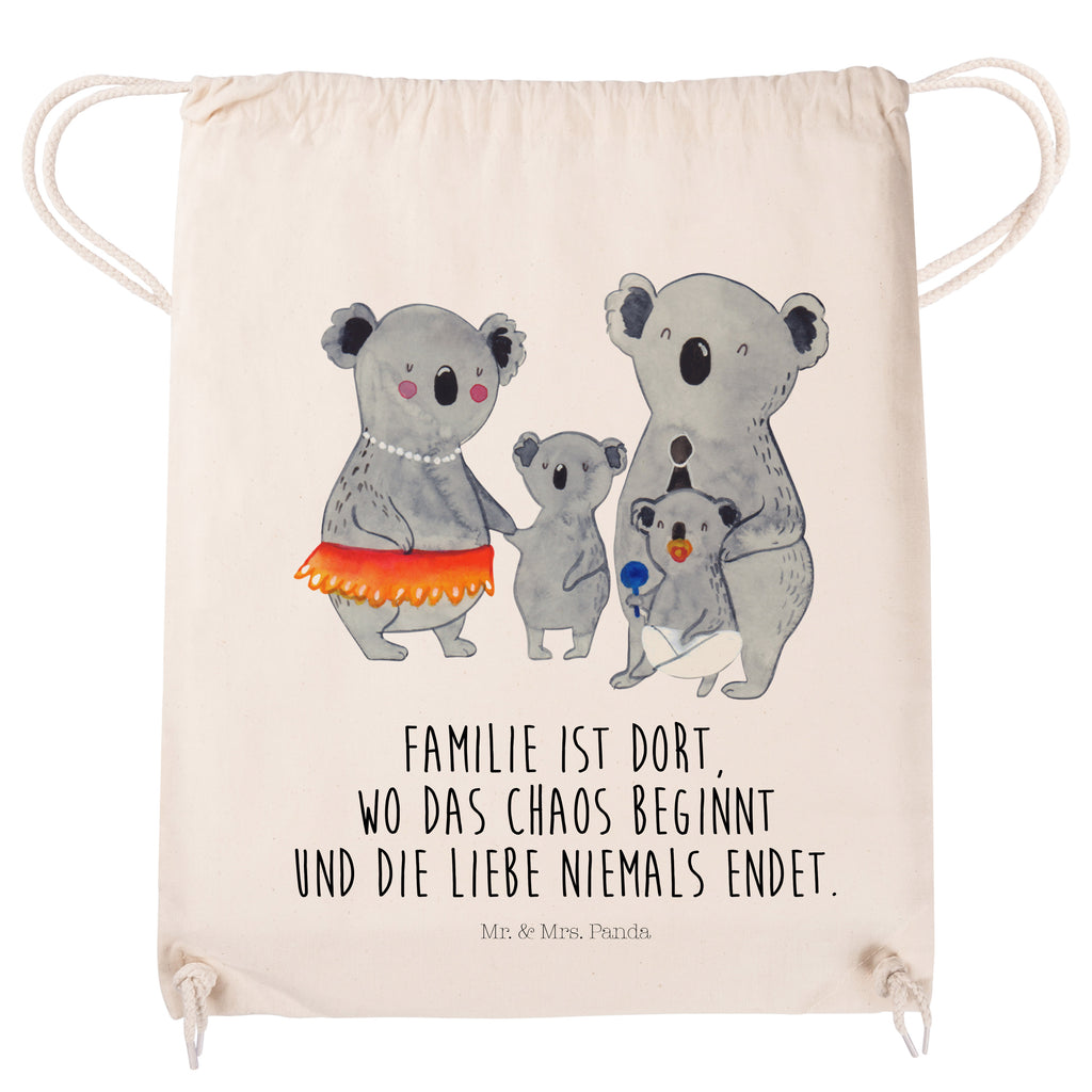 Sportbeutel Koala Familie Turnbeutel, Beutel, Sporttasche, Tasche, Stoffbeutel, Familie, Vatertag, Muttertag, Bruder, Schwester, Mama, Papa, Oma, Opa, Koala, Koalas, Family, Kinder, Geschwister, Familienleben