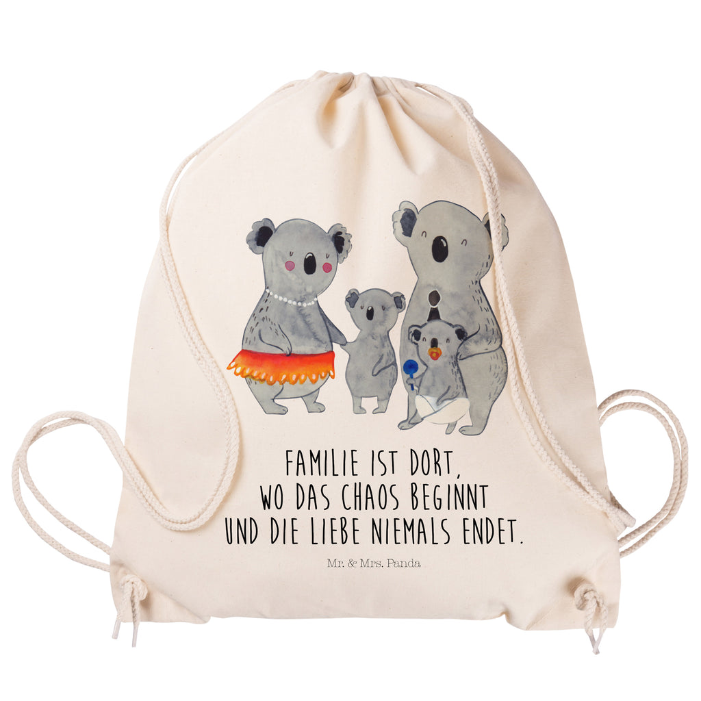 Sportbeutel Koala Familie Turnbeutel, Beutel, Sporttasche, Tasche, Stoffbeutel, Familie, Vatertag, Muttertag, Bruder, Schwester, Mama, Papa, Oma, Opa, Koala, Koalas, Family, Kinder, Geschwister, Familienleben