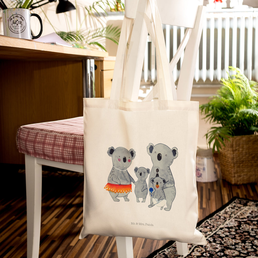 Tragetasche Koala Familie Beuteltasche, Beutel, Einkaufstasche, Jutebeutel, Stoffbeutel, Familie, Vatertag, Muttertag, Bruder, Schwester, Mama, Papa, Oma, Opa, Koala, Koalas, Family, Kinder, Geschwister, Familienleben