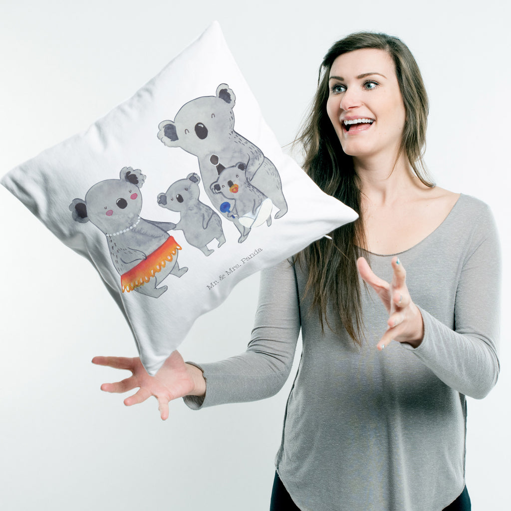 40x40 Kissen Koala Familie Kissenhülle, Kopfkissen, Sofakissen, Dekokissen, Motivkissen, Familie, Vatertag, Muttertag, Bruder, Schwester, Mama, Papa, Oma, Opa, Koala, Koalas, Family, Kinder, Geschwister, Familienleben