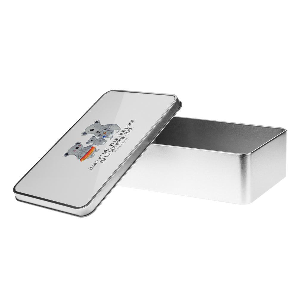 Metalldose rechteckig Koala Familie Blechdose, Metalldose, Blechbox, Container, Keksdose, Vorratsdose, Vorratsbox, Döschen, Versperbox, Vesperdose, Aufbewahrungsdose, Aufbewahrungsbox, Aluminiumdose, Dose, Familie, Vatertag, Muttertag, Bruder, Schwester, Mama, Papa, Oma, Opa, Koala, Koalas, Family, Kinder, Geschwister, Familienleben