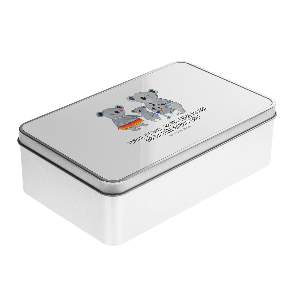 Metalldose rechteckig Koala Familie Blechdose, Metalldose, Blechbox, Container, Keksdose, Vorratsdose, Vorratsbox, Döschen, Versperbox, Vesperdose, Aufbewahrungsdose, Aufbewahrungsbox, Aluminiumdose, Dose, Familie, Vatertag, Muttertag, Bruder, Schwester, Mama, Papa, Oma, Opa, Koala, Koalas, Family, Kinder, Geschwister, Familienleben