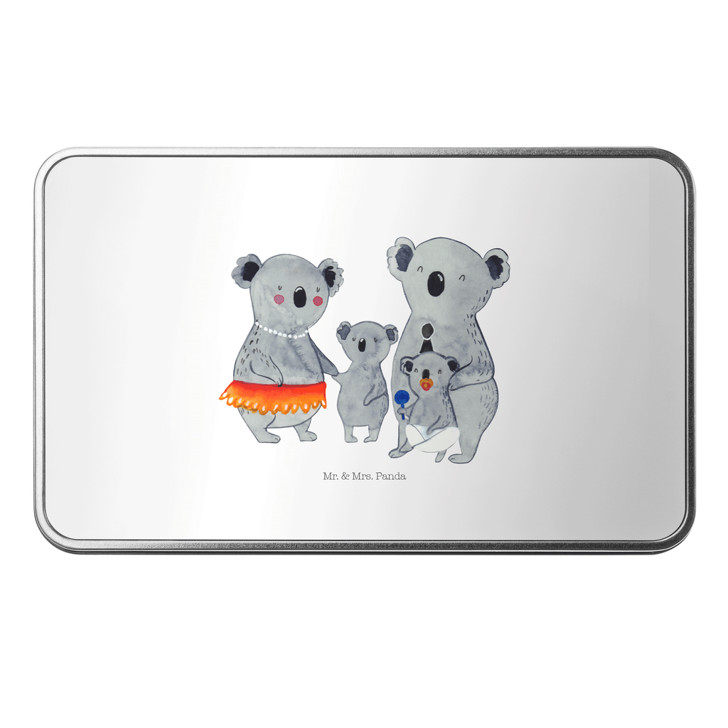 Metalldose rechteckig Koala Familie Blechdose, Metalldose, Blechbox, Container, Keksdose, Vorratsdose, Vorratsbox, Döschen, Versperbox, Vesperdose, Aufbewahrungsdose, Aufbewahrungsbox, Aluminiumdose, Dose, Familie, Vatertag, Muttertag, Bruder, Schwester, Mama, Papa, Oma, Opa, Koala, Koalas, Family, Kinder, Geschwister, Familienleben