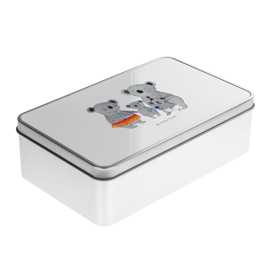 Metalldose rechteckig Koala Familie Blechdose, Metalldose, Blechbox, Container, Keksdose, Vorratsdose, Vorratsbox, Döschen, Versperbox, Vesperdose, Aufbewahrungsdose, Aufbewahrungsbox, Aluminiumdose, Dose, Familie, Vatertag, Muttertag, Bruder, Schwester, Mama, Papa, Oma, Opa, Koala, Koalas, Family, Kinder, Geschwister, Familienleben