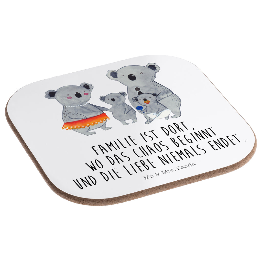 Quadratische Untersetzer Koala Familie Bierdeckel, Glasuntersetzer, Untersetzer Gläser, Getränkeuntersetzer, Familie, Vatertag, Muttertag, Bruder, Schwester, Mama, Papa, Oma, Opa, Koala, Koalas, Family, Kinder, Geschwister, Familienleben