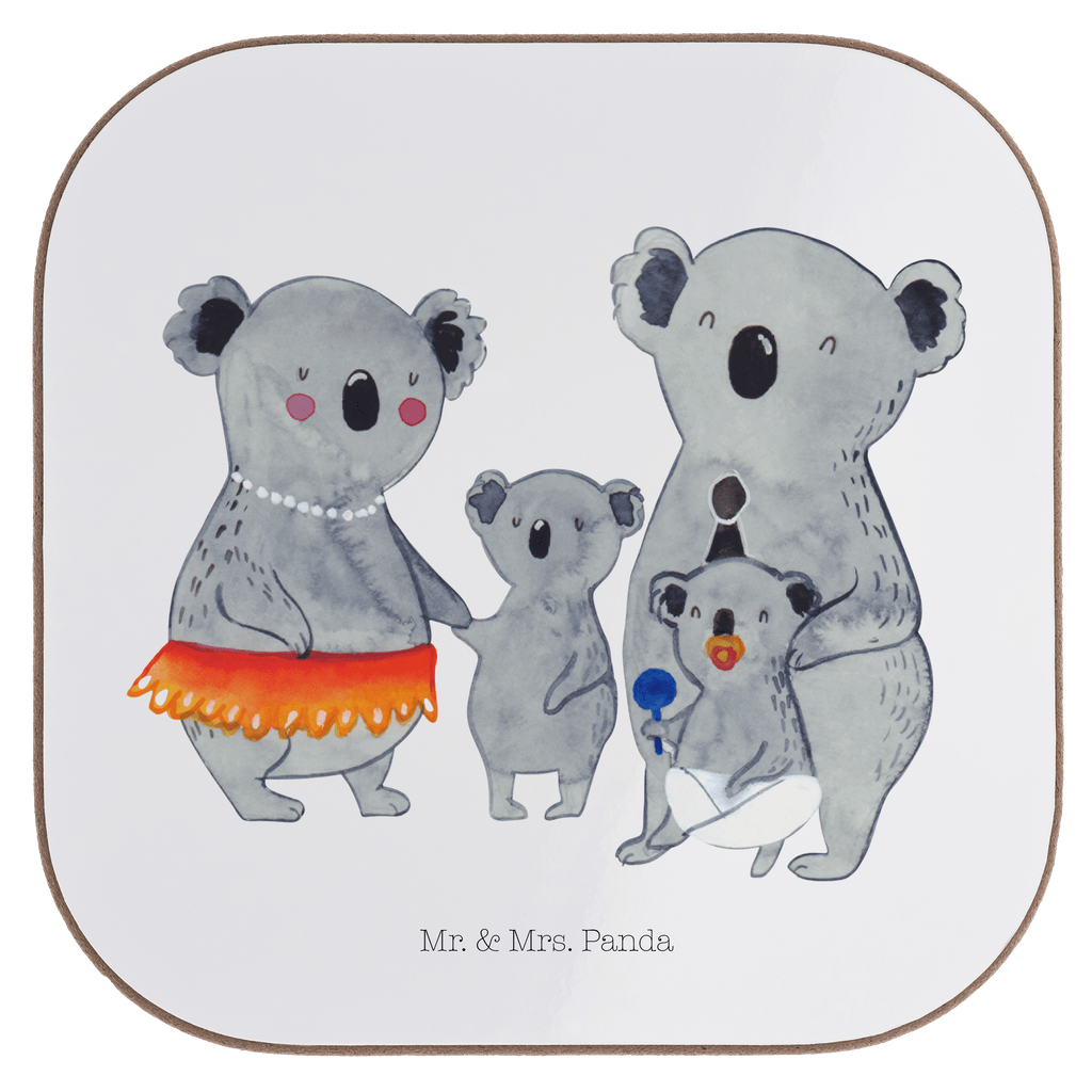 Quadratische Untersetzer Koala Familie Bierdeckel, Glasuntersetzer, Untersetzer Gläser, Getränkeuntersetzer, Familie, Vatertag, Muttertag, Bruder, Schwester, Mama, Papa, Oma, Opa, Koala, Koalas, Family, Kinder, Geschwister, Familienleben