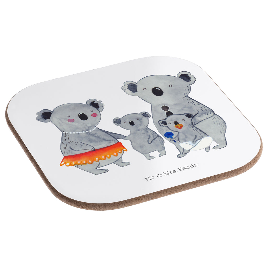 Quadratische Untersetzer Koala Familie Bierdeckel, Glasuntersetzer, Untersetzer Gläser, Getränkeuntersetzer, Familie, Vatertag, Muttertag, Bruder, Schwester, Mama, Papa, Oma, Opa, Koala, Koalas, Family, Kinder, Geschwister, Familienleben