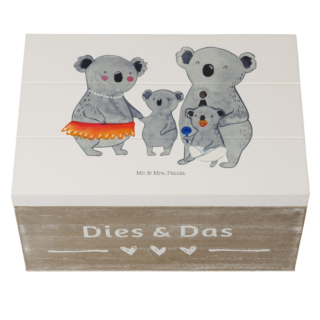 Holzkiste Koala Familie Holzkiste, Kiste, Schatzkiste, Truhe, Schatulle, XXL, Erinnerungsbox, Erinnerungskiste, Dekokiste, Aufbewahrungsbox, Familie, Vatertag, Muttertag, Bruder, Schwester, Mama, Papa, Oma, Opa, Koala, Koalas, Family, Kinder, Geschwister, Familienleben