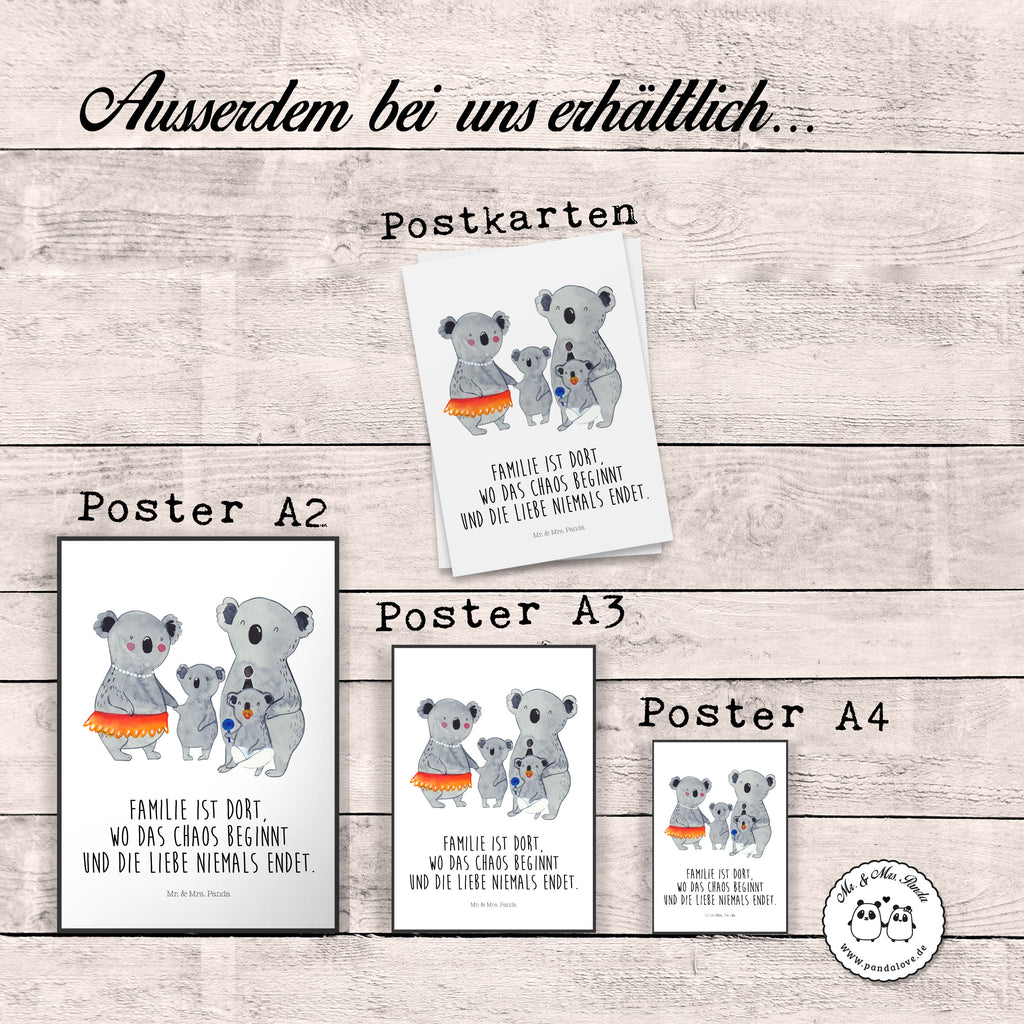 Poster Koala Familie Poster, Wandposter, Bild, Wanddeko, Küchenposter, Kinderposter, Wanddeko Bild, Raumdekoration, Wanddekoration, Handgemaltes Poster, Mr. & Mrs. Panda Poster, Designposter, Kunstdruck, Posterdruck, Familie, Vatertag, Muttertag, Bruder, Schwester, Mama, Papa, Oma, Opa, Koala, Koalas, Family, Kinder, Geschwister, Familienleben