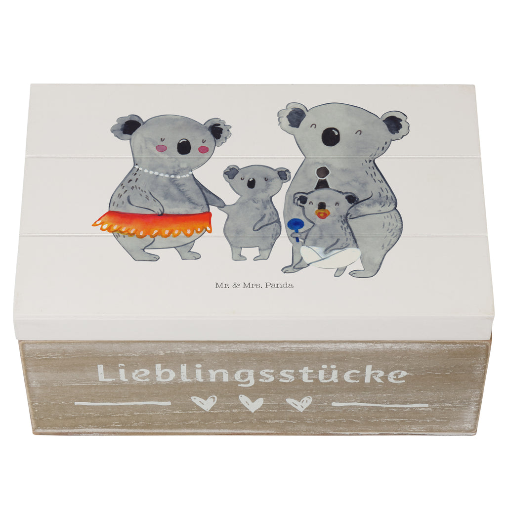 Holzkiste Koala Familie Holzkiste, Kiste, Schatzkiste, Truhe, Schatulle, XXL, Erinnerungsbox, Erinnerungskiste, Dekokiste, Aufbewahrungsbox, Familie, Vatertag, Muttertag, Bruder, Schwester, Mama, Papa, Oma, Opa, Koala, Koalas, Family, Kinder, Geschwister, Familienleben