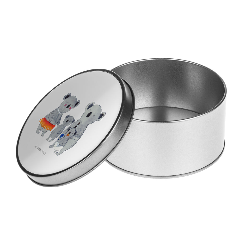 Blechdose rund Koala Familie Metalldose, Keksdose, Dose, Vorratsdose, Geschenkbox, Familie, Vatertag, Muttertag, Bruder, Schwester, Mama, Papa, Oma, Opa, Koala, Koalas, Family, Kinder, Geschwister, Familienleben