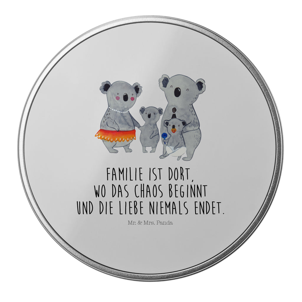 Blechdose rund Koala Familie Metalldose, Keksdose, Dose, Vorratsdose, Geschenkbox, Familie, Vatertag, Muttertag, Bruder, Schwester, Mama, Papa, Oma, Opa, Koala, Koalas, Family, Kinder, Geschwister, Familienleben