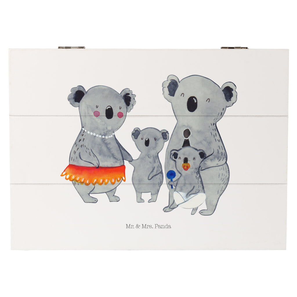 Holzkiste Koala Familie Holzkiste, Kiste, Schatzkiste, Truhe, Schatulle, XXL, Erinnerungsbox, Erinnerungskiste, Dekokiste, Aufbewahrungsbox, Familie, Vatertag, Muttertag, Bruder, Schwester, Mama, Papa, Oma, Opa, Koala, Koalas, Family, Kinder, Geschwister, Familienleben