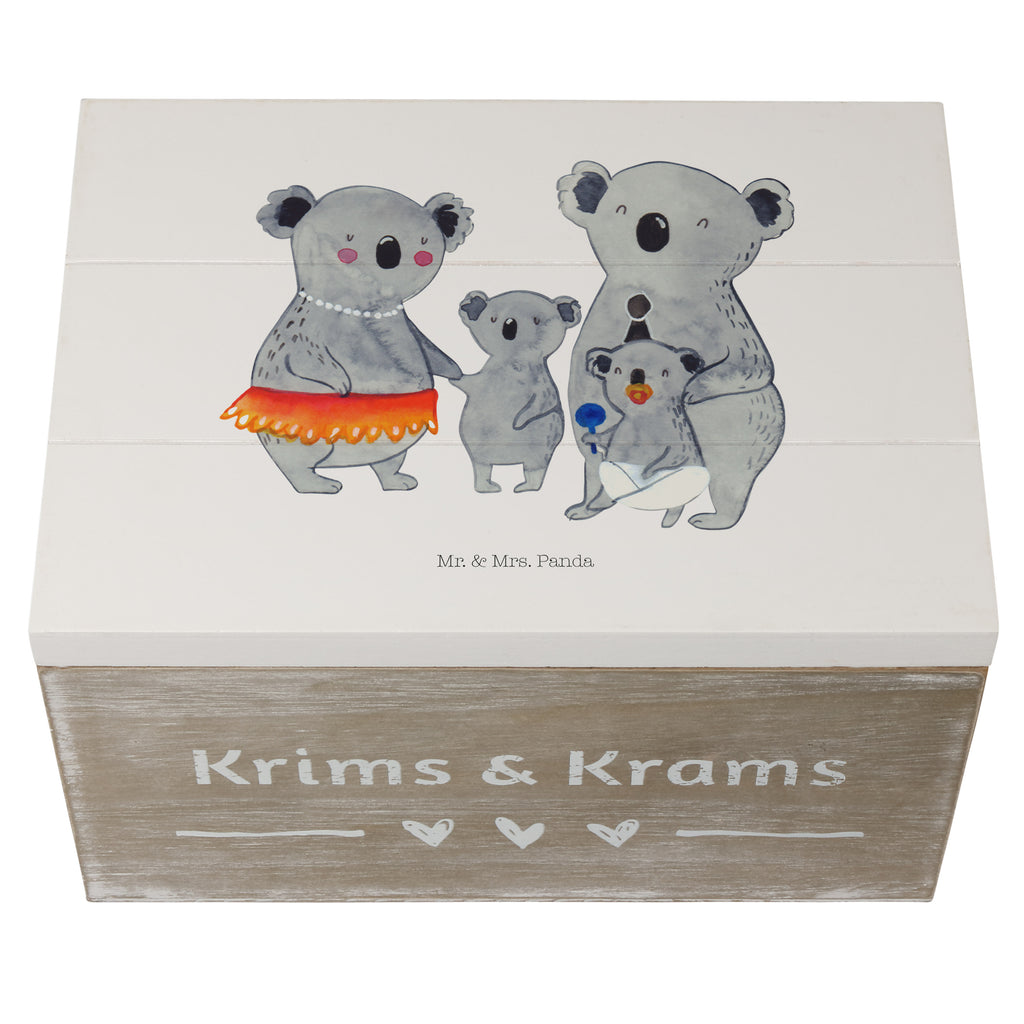 Holzkiste Koala Familie Holzkiste, Kiste, Schatzkiste, Truhe, Schatulle, XXL, Erinnerungsbox, Erinnerungskiste, Dekokiste, Aufbewahrungsbox, Familie, Vatertag, Muttertag, Bruder, Schwester, Mama, Papa, Oma, Opa, Koala, Koalas, Family, Kinder, Geschwister, Familienleben