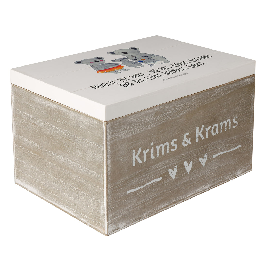 Holzkiste Koala Familie Holzkiste, Kiste, Schatzkiste, Truhe, Schatulle, XXL, Erinnerungsbox, Erinnerungskiste, Dekokiste, Aufbewahrungsbox, Familie, Vatertag, Muttertag, Bruder, Schwester, Mama, Papa, Oma, Opa, Koala, Koalas, Family, Kinder, Geschwister, Familienleben