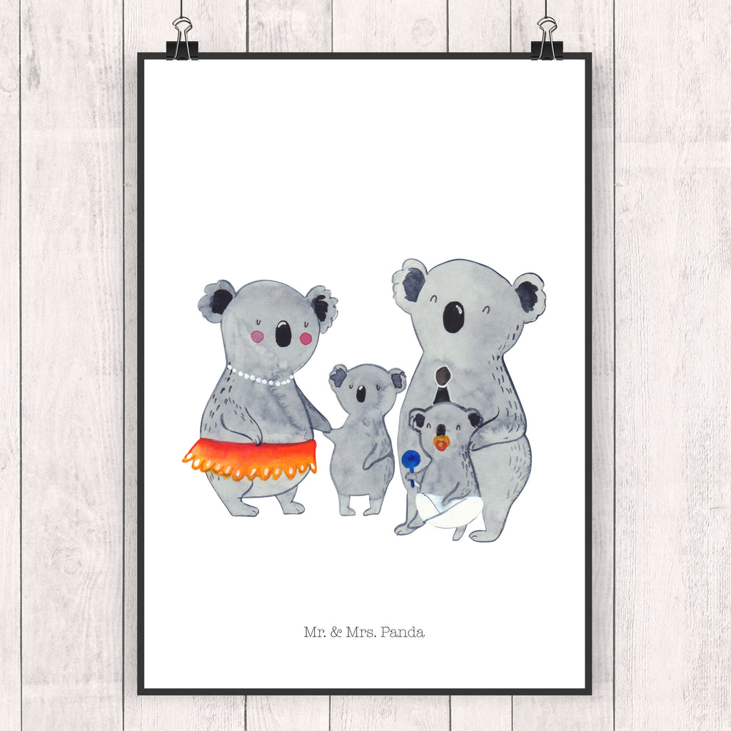 Poster Koala Familie Poster, Wandposter, Bild, Wanddeko, Küchenposter, Kinderposter, Wanddeko Bild, Raumdekoration, Wanddekoration, Handgemaltes Poster, Mr. & Mrs. Panda Poster, Designposter, Kunstdruck, Posterdruck, Familie, Vatertag, Muttertag, Bruder, Schwester, Mama, Papa, Oma, Opa, Koala, Koalas, Family, Kinder, Geschwister, Familienleben