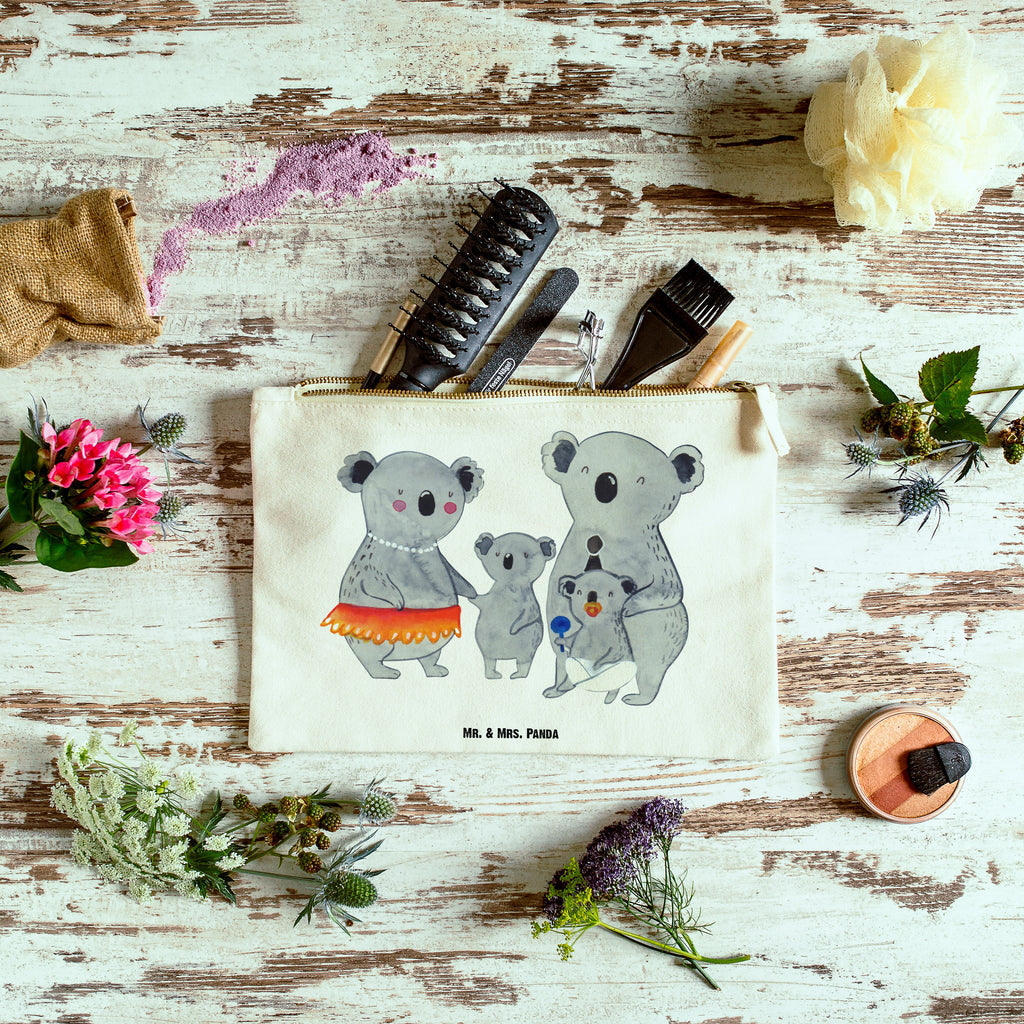 Schminktasche Koala Familie Schminktasche, Kosmetiktasche, Kosmetikbeutel, Stiftemäppchen, Etui, Federmappe, Makeup, XXL, Schminketui, Kosmetiketui, Schlamperetui, Familie, Vatertag, Muttertag, Bruder, Schwester, Mama, Papa, Oma, Opa, Koala, Koalas, Family, Kinder, Geschwister, Familienleben