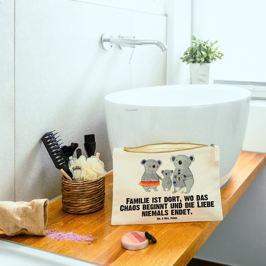 Schminktasche Koala Familie Schminktasche, Kosmetiktasche, Kosmetikbeutel, Stiftemäppchen, Etui, Federmappe, Makeup, XXL, Schminketui, Kosmetiketui, Schlamperetui, Familie, Vatertag, Muttertag, Bruder, Schwester, Mama, Papa, Oma, Opa, Koala, Koalas, Family, Kinder, Geschwister, Familienleben